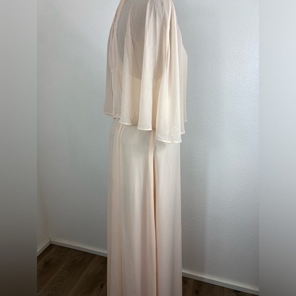 ModCloth Women’s XL NWT Wrapped in Rapture Dress Maxi Halter Chiffon Caped Wrap - Picture 7 of 11